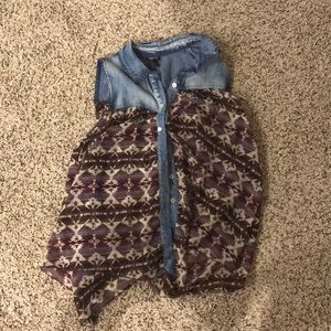 Flowy button up tank top
